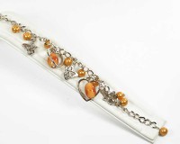 bracelet Charmes Coeurs Ambre