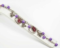 bracelet charms coeur violet